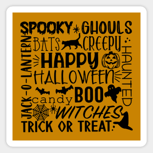 Sppoky Halloween Words Magnet